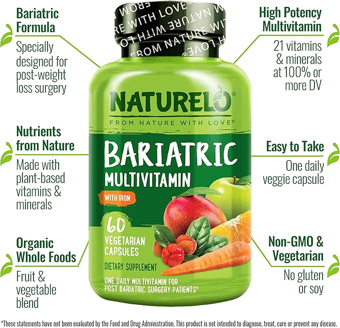 NATURELO Bariatric Multivitamin 60 Veggie