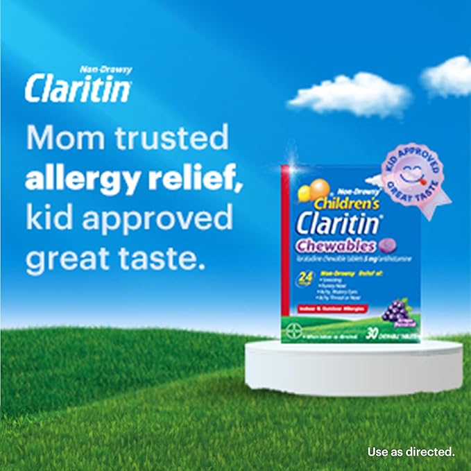 Claritin Children’s Chewables, 24-Hour Non-drowsy Kids 40 antihistamine