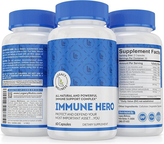 Immune Hero Immune Support Supplement B6, Zinc,