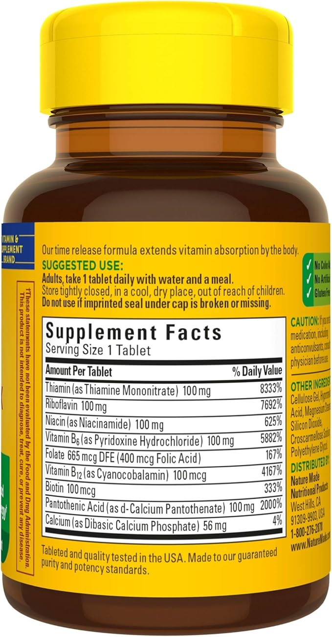Nature Made B-100 Complex Time Release 60 Count 3)