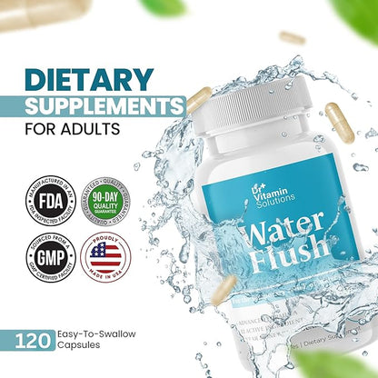 DR VITAMIN SOLUTIONS Diuretic Water Pills for Weight Control - Instant Relief from Bloat and Swelling - Green Tea, Cranberry, Dandelion Leaf Extract - Water Retention Pills for Women & Men, 120 Caps