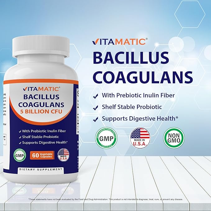 Vitamatic Bacillus Coagulans Shelf Stable Probiotic Supplement 60 Vegetable