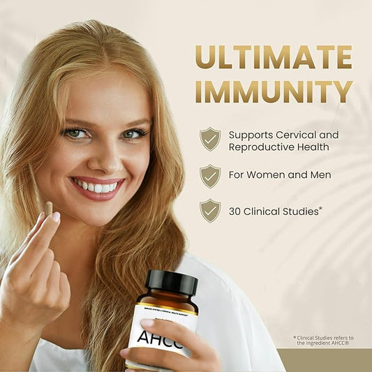 Premium AHCC & Shiitake Mushroom 1100 mg per Serving Supplement, Natural Immunity Booster, Maintains Natural Killer Cell Activity | AHCC is Proven in 30+ Studies | 180-Day Supply, 6-Pack