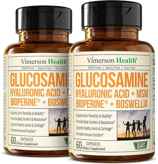 Glucosamine Sulfate with Hyaluronic Acid, Bioperine, 5-in-One Joint 2 Pack