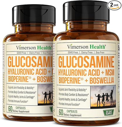 Glucosamine Sulfate with Hyaluronic Acid, Bioperine, 5-in-One Joint 2 Pack