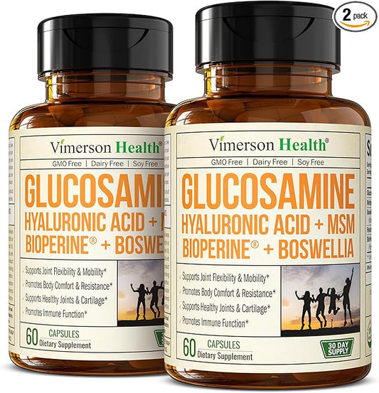 Glucosamine Sulfate with Hyaluronic Acid, Bioperine, 5-in-One Joint 2 Pack