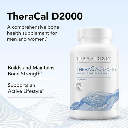 Theralogix TheraCal D2000 D3, Vitamin K2 & 90-Day Supply 360 Tablets