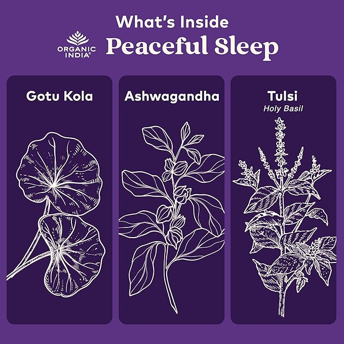 ORGANIC INDIA Peaceful Sleep Herbal Supplement 90 Capsules
