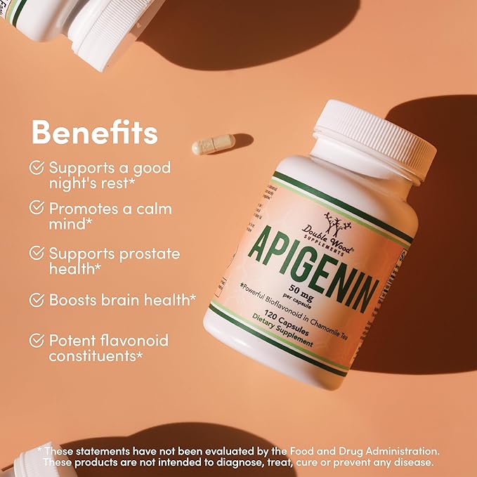 Apigenin Supplement - 50mg per Capsule, 120 Count