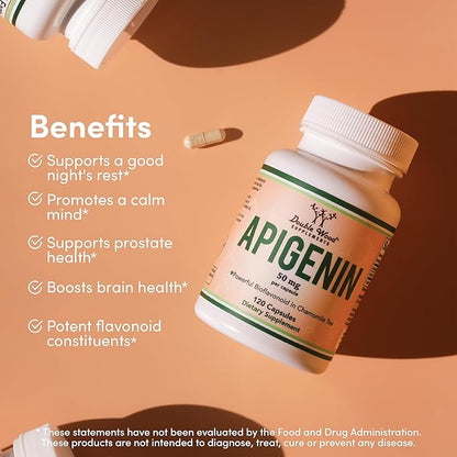 Apigenin Supplement - 50mg per Capsule, 120 Count