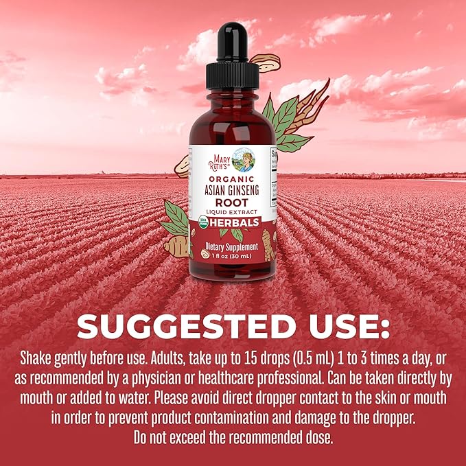 MaryRuth Organics Herbal Supplement Drop, Antioxidant, 1, Ginseng 1 Fluid