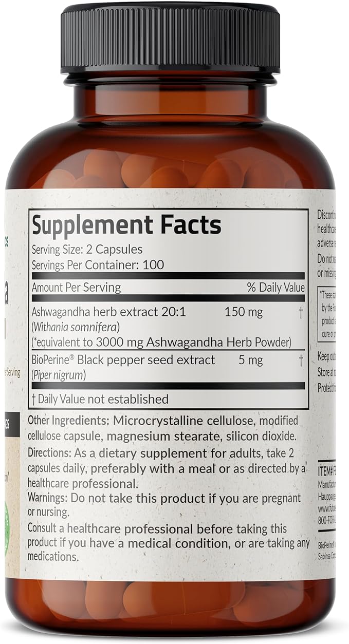 Futurebiotics Ashwagandha Extra Strength Stress & 200 Vegetarian