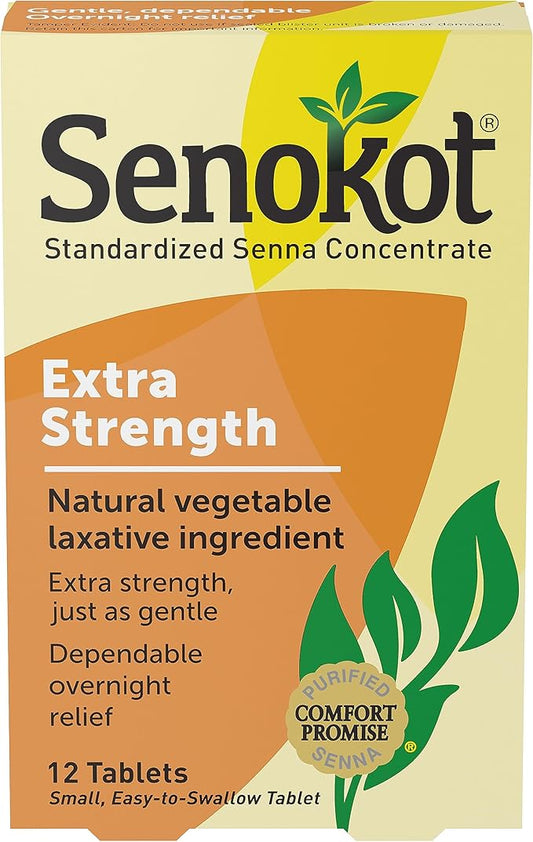 Senokot Extra Strength, 12 Tablets, Natural