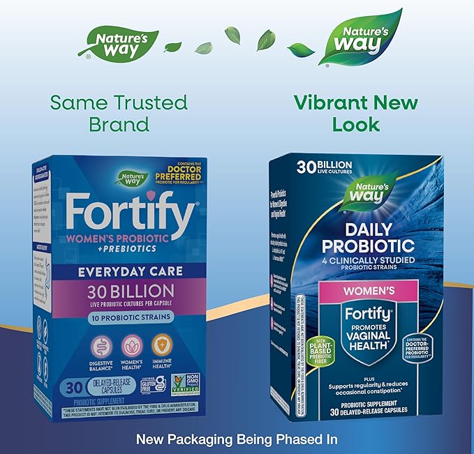 Nature's Way Fortify Daily Probiotic 30 Billion 10 Strains, 30 Capsules