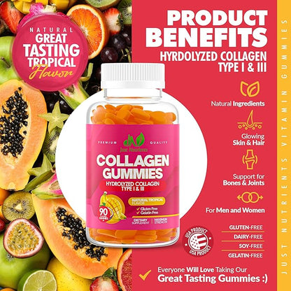 Collagen Gummies for Women & Men (90 Count) 90 Gummies