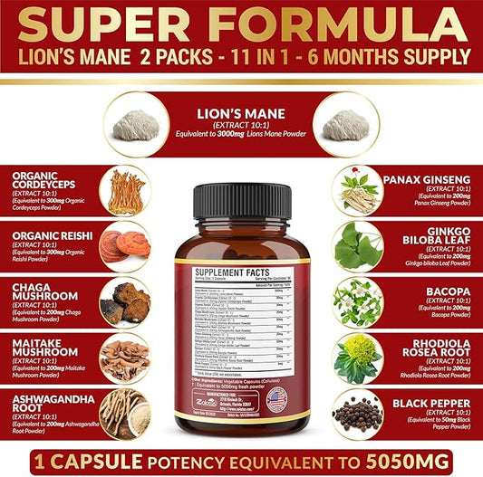5X Potency 2 Packs 90 Capsules 5050mg, 6 6 Month