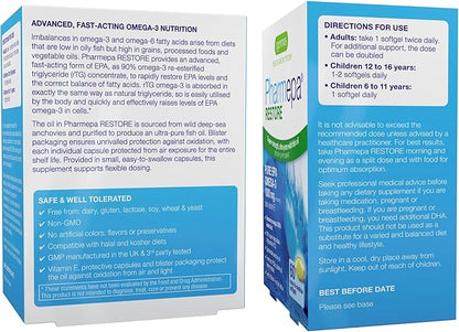 Pharmepa Restore, 1000mg Pure EPA Fish Omega-3, Triple 1-Month Supply, 60 Softgels
