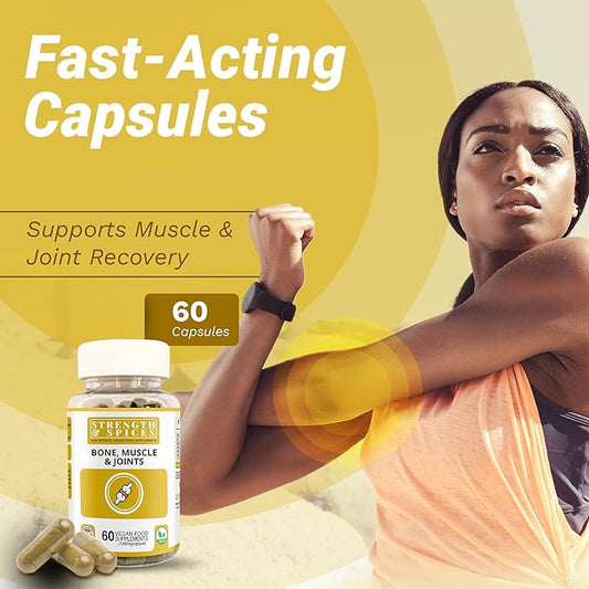Strength & Spices Bone, Muscle & 100% Natural 28 Ingredients 60 Vegan 1000mg Capsules