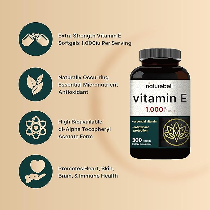 NatureBell Vitamin E Oil Softgels, 1,000 300 Pills