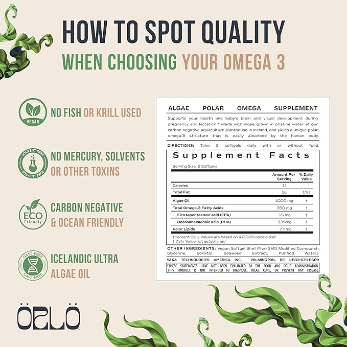 Orlo PRENATAL DHA 3 Supplement Omega3s - Omega-3 Oil (60 Mini