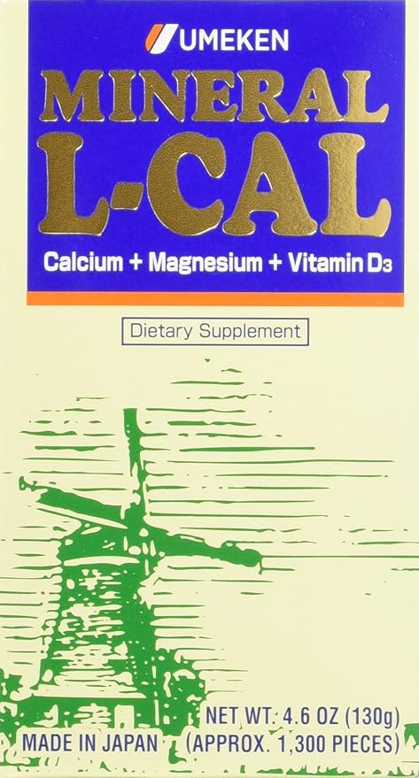 Umeken Mineral L-Cal Supplement, Small Bottle, 2 Month D3 and 130g, 1300 1300 Balls 1)