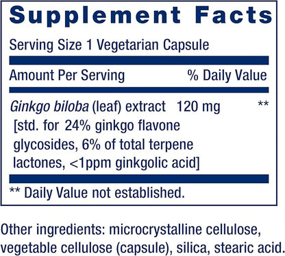 Life Extension Ginkgo Biloba Certified Extract™, 120 mg, 365 capsules