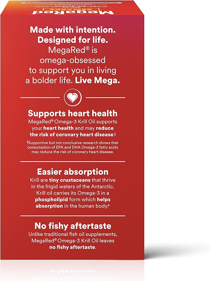 MegaRed Krill Oil 350mg Omega 3 #1 Dr 130 Softgels (130 Servings)