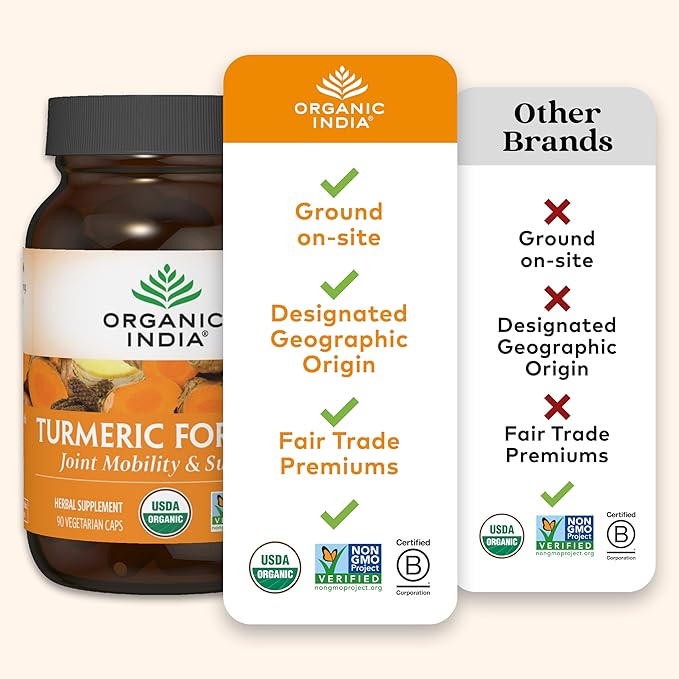 ORGANIC INDIA Turmeric Curcumin with Black Pepper 90 Capsules