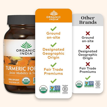 ORGANIC INDIA Turmeric Curcumin with Black Pepper 90 Capsules