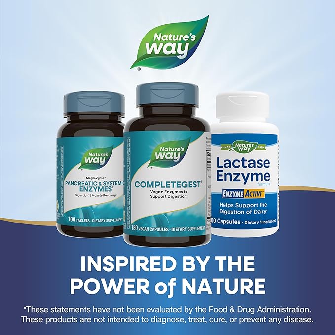 Nature's Way CompleteGest Vegetarian Enzymes Supplement, 180 Vegan