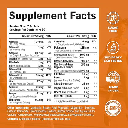 Glucosamine Chondroitin MSM 15 Joint 60 Tablets