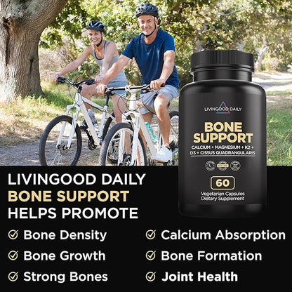 Livingood Daily Calcium Supplement for Women (60 Vegetarian D3 & K2 -