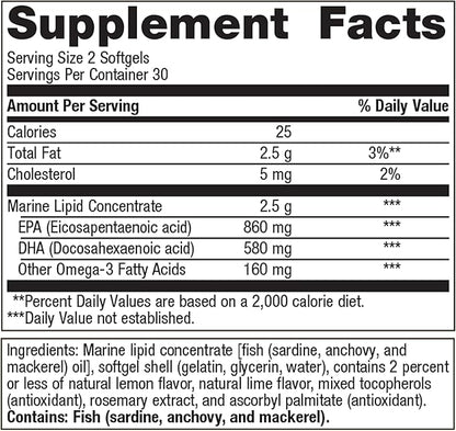 Metagenics OmegaGenics Fish Oil EPA-DHA 720- Omega-3 Fish 60 Softgels