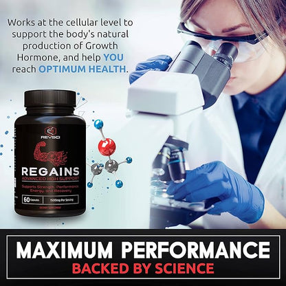HGH Supplements for Men & Women - Regains Natural Anabolic Muscle Growth Building GH & Human Growth Hormone for Men, Muscle Builder for Men, Muscle Recovery Post Workout Supplement, 60 Protein Pills