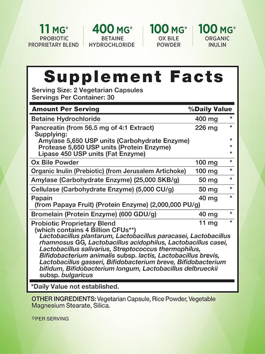 Nature's Truth Probiotics with Enzymes 60 Capsules