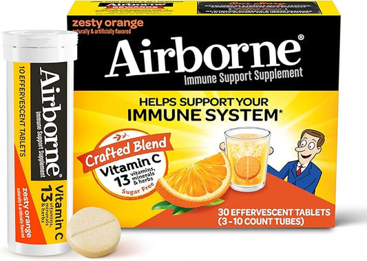 Airborne 1000mg Vitamin C with Zinc, 30 Fizzy
