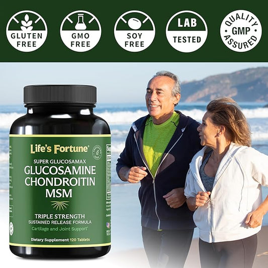 Life's Fortune Super Glucosamax, Glucosamine Chondroitin 1000mg - 120 Tablets
