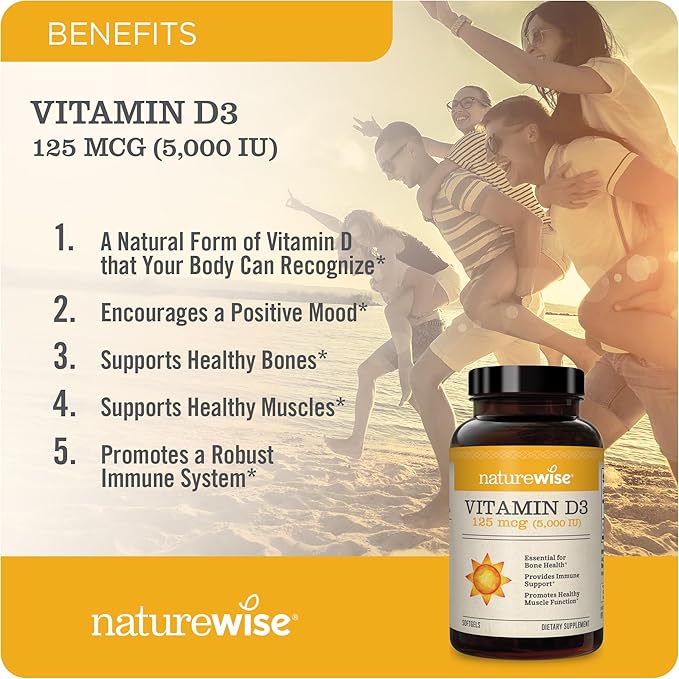 NatureWise Vitamin D3 5000iu (125 mcg) 1 Year 360 Count