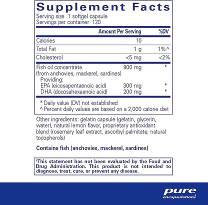 Pure Encapsulations EPA/DHA with Lemon 120 Softgel