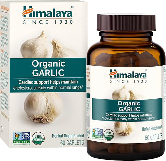 Himalaya Organic Garlic, for Lipid Metabolism 1,400 mg, 60 Caplets, 1 Month
