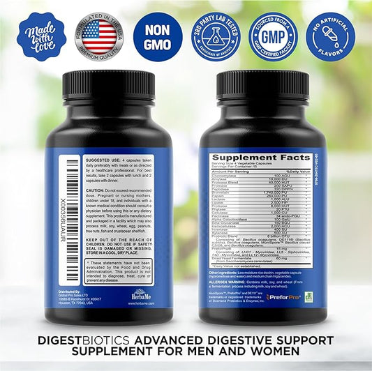 Digestive Enzymes with Probiotics and Prebiotics, 60 Capsules,