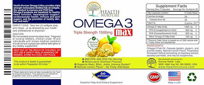 Fish Oil Omega-3 **Maximum Strength 1500mg (800 EPA/600 EPA/600 Dha)