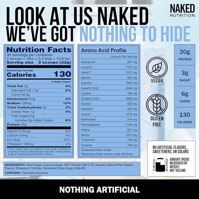 Naked Shake - Vanilla Protein Powder 30 Servings