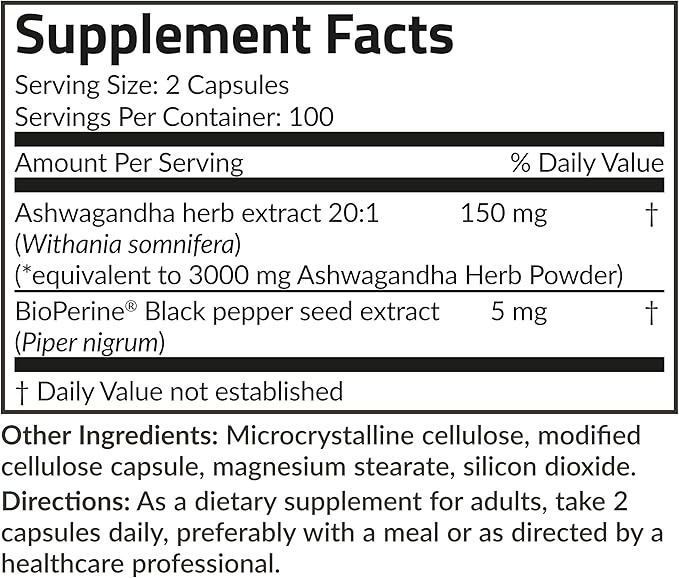 Futurebiotics Ashwagandha Extra Strength Stress & 200 Vegetarian
