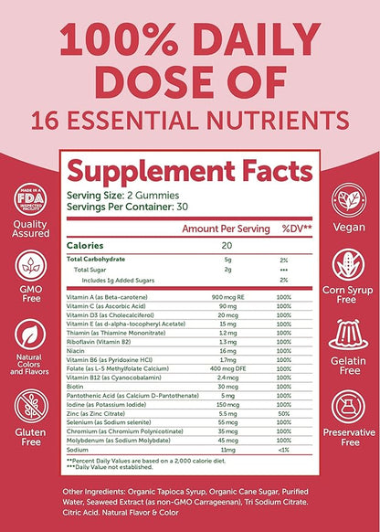 Lunakai Collagen and Women's Multivitamin Gummies Bundle 100% Daily 16 Essential 30 Days