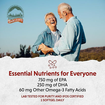 Barlean's Ideal Omega 3 Fish Oil 1,000 mg 30 ct