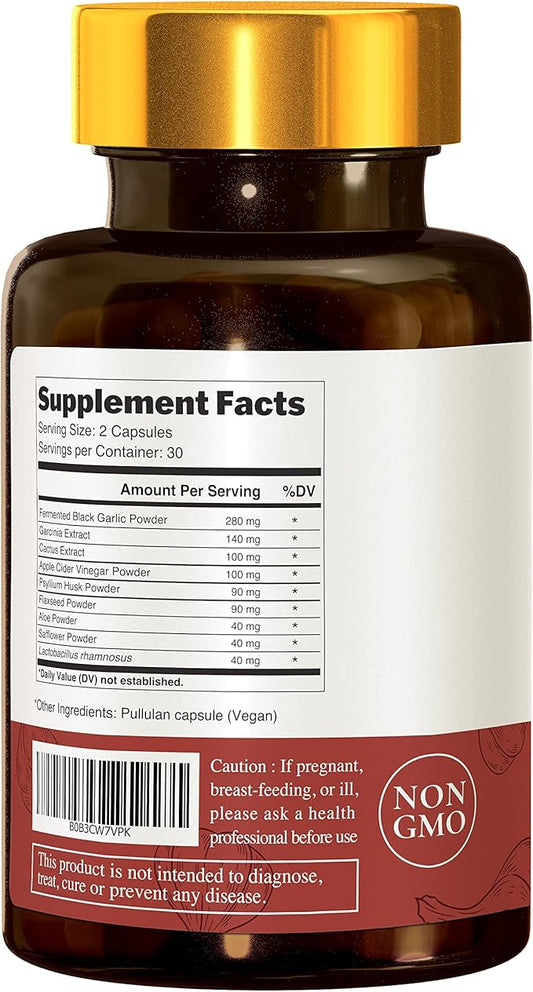 HOMTIEM 2-in-1 Black Garlic Extract Fiber 920mg 60 60 Capsule,
