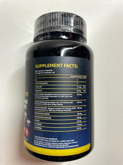 Organic Lions Mane Supplement Capsules 120 Real