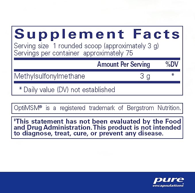 Pure Encapsulations MSM Powder 8 Ounces