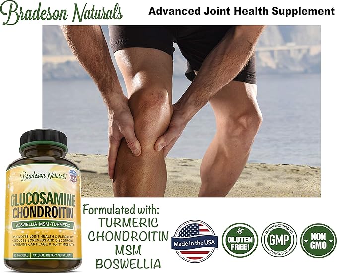 Joint Supplement with Glucosamine Chondroitin Turmeric 90 Capsules.